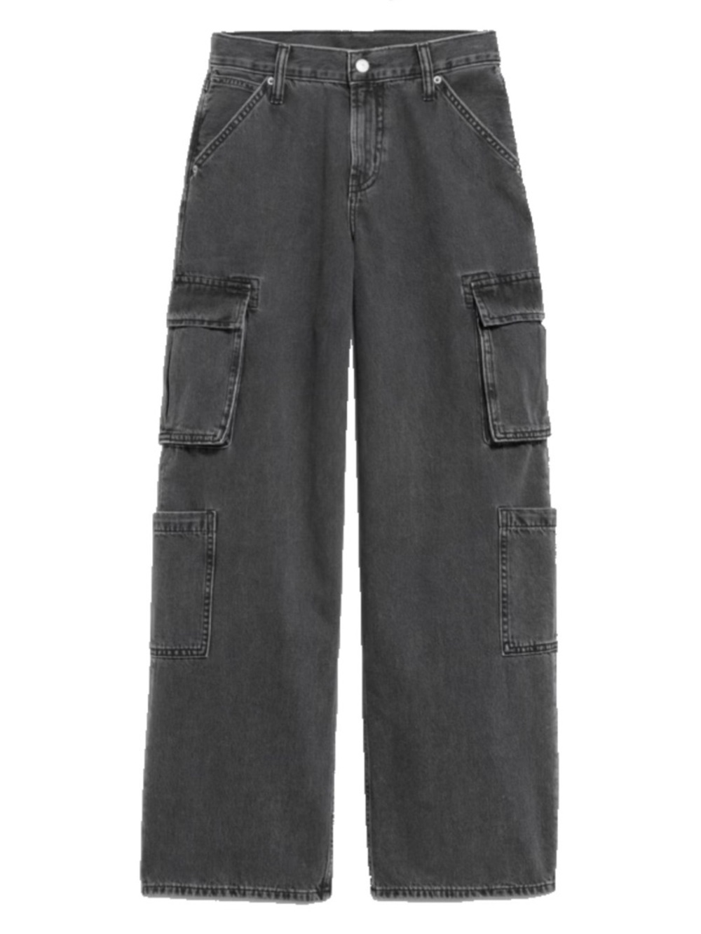 Old Navy Black Baggy Wide Leg Cargo Jeans